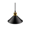Suspension noire Ø22cm - Douille E27, câble 2m, noir/laiton