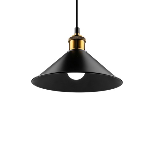 MOKKA Suspension Noire Ø22cm - Douille E27, câble 2m, Noir/laiton
