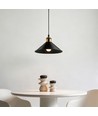 Suspension noire Ø22cm - Douille E27, câble 2m, noir/laiton