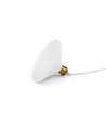 Suspension blanche Ø22cm - Douille E27, câble 2m, blanc/laiton
