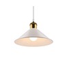 Suspension blanche Ø22cm - Douille E27, câble 2m, blanc/laiton