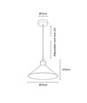 Suspension blanche Ø22cm - Douille E27, câble 2m, blanc/laiton