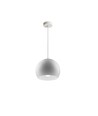 Suspension blanche Ø20cm - Douille E27, câble 2m, métal