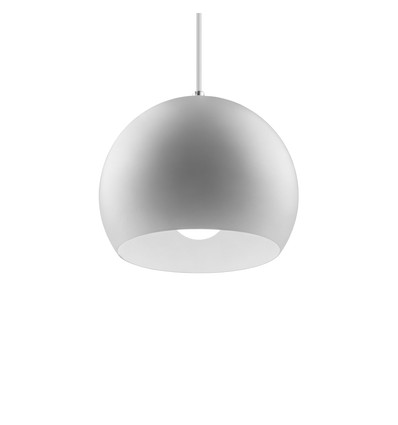 Suspension blanche Ø20cm - Douille E27, câble 2m, métal