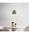 Suspension blanche Ø20cm - Douille E27, câble 2m, métal