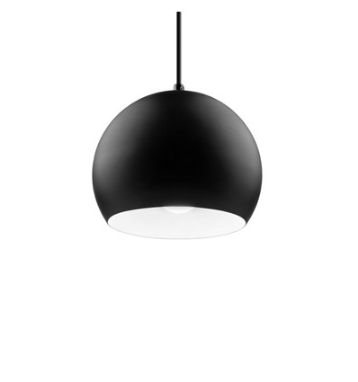 Suspension Noire Ø20cm - Douille E27, câble 2m, métal