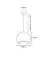 Suspension Noire Ø20cm - Douille E27, câble 2m, métal