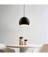 Suspension Noire Ø20cm - Douille E27, câble 2m, métal