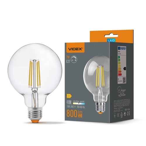 Ampoule LED à filament E27 7W - G95, blanc neutre