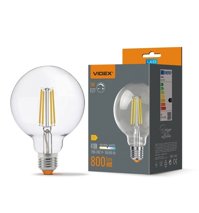 Ampoule LED à filament E27 7W - G95, blanc neutre