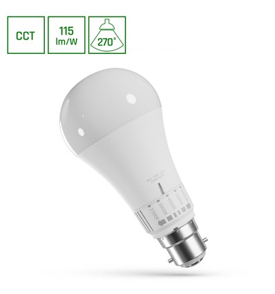 Ampoule LED B22 13W - 5CCT, GLS, 5 couleurs de lumière en une