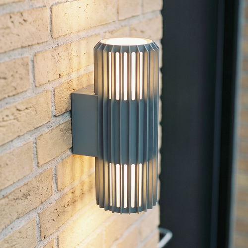 Applique murale haut/bas FYRON Duo, Gris - E27, IP54, extérieur