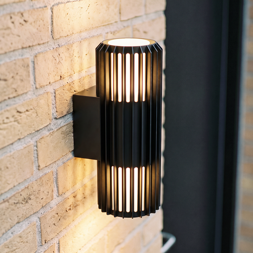Applique murale FYRON Duo haut/bas, Noir - E27, IP54, extérieur