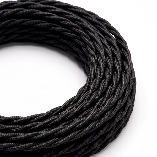 Câble textile 5m 2x0,75 mm² - 230V, noir
