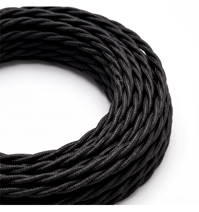 Câble textile 5m 2x0,75 mm² - 230V, noir