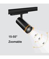 Kit rail triphasé ZoomCCT - 2m, noir, 5 spots, source lumineuse incl.