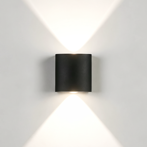 Applique murale 2W CURVE haut/bas - IP65, noir, extérieur, source incluse
