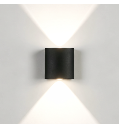 Applique murale 2W CURVE haut/bas - IP65, noir, extérieur, source incluse