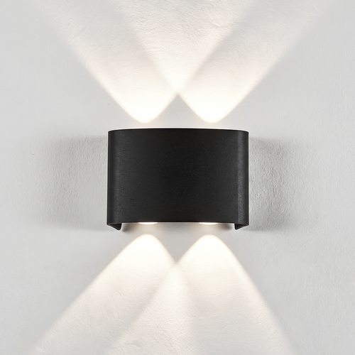 Applique murale 4W CURVE - IP65, noir, haut/bas, extérieur, avec source