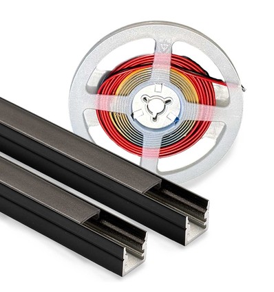 Kit LED 120cm pour Panneau Acoustique, noir - Lot de 2 Bandes LED Monochromes avec Alimentation 60W - WiFi ou RF