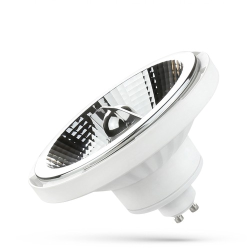 Spot LED 10W GU10 AR111 - angle 20°, 5 ans de garantie, blanc