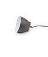 Suspension grise Ø16cm - Douille E27, câble 2m, métal / bois