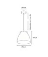 Suspension grise Ø16cm - Douille E27, câble 2m, métal / bois