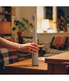 Lampe de table LED rechargeable - Blanc, intérieur/extérieur, dimmable 3 niveaux, IP44, 40 cm