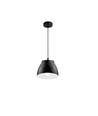 Suspension HOLM Noire Ø16cm - Douille E27, câble 2m, métal / bois