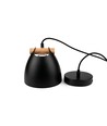Suspension HOLM Noire Ø16cm - Douille E27, câble 2m, métal / bois