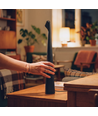 Lampe de table LED rechargeable - Noir, intérieur/extérieur, dimmable 3 niveaux, IP44, 40 cm