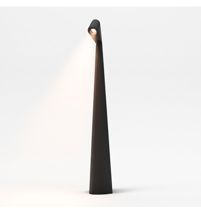 Lampe de table LED rechargeable - Noir, intérieur/extérieur, dimmable 3 niveaux, IP44, 40 cm