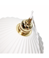 Suspension céramique E27 - Plissée, blanc/laiton, câble 2m, Ø27x23cm, sans source lumineuse
