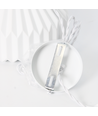 Suspension céramique E27 - Plissée, blanc/laiton, câble 2m, Ø27x23cm, sans source lumineuse