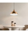 Suspension BIRK Laiton Brossé Ø19cm - Douille E27, câble 2m, Aluminium