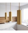Suspension cylindre MALM E14 or - câble 2m, avec rosace, sans source lumineuse