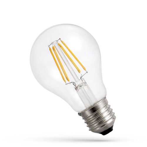 Ampoule LED E27 8,5W - A60, filament, verre clair