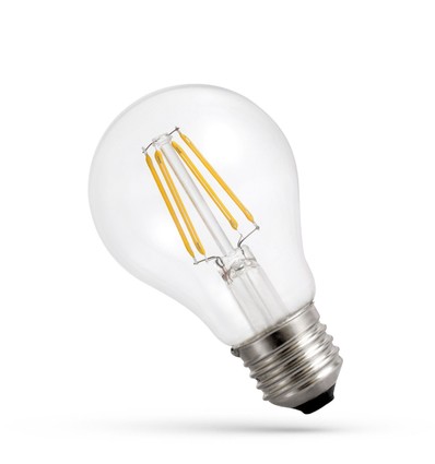 Ampoule LED E27 8,5W - A60, filament, verre clair