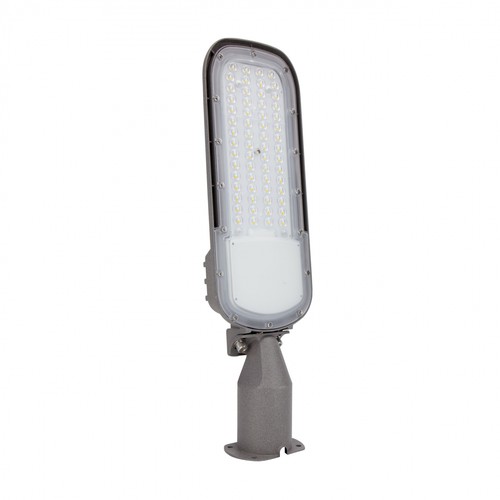 Lampadaire LED 50W - Ø60 mm, IP65, IK09, gris, 5 ans de garantie