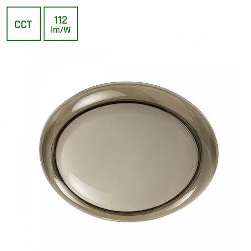 Plafonnier AURA avec télécommande - Bord en verre fumé, dimmable, Ø40cm, 24W, 3 couleurs de lumière