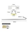 Éclairage LED tactile 60cm pour armoire - À encastrer, 12V DC, 5,5W
