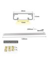 Éclairage de placard LED tactile 120cm - 12V DC, 8W