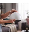 GLOBE Suspension Blanche Ø20cm - Douille E27, câble 2m, métal