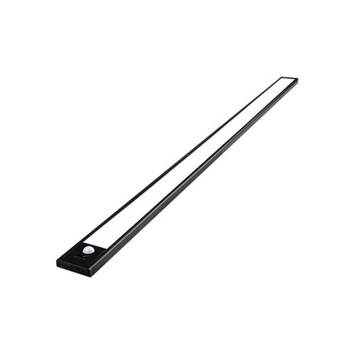 Éclairage de placard à batterie - 80cm, noir, capteur PIR, rechargeable