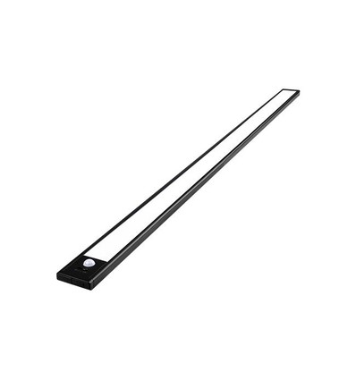 Éclairage de placard à batterie - 80cm, noir, capteur PIR, rechargeable