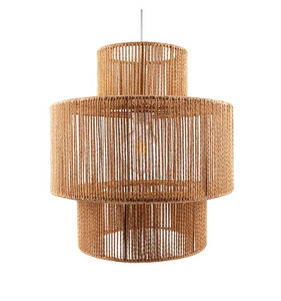 Suspension marron Ø40cm - Douille E27, câble 2m, cordon en papier