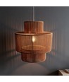 Suspension marron Ø40cm - Douille E27, câble 2m, cordon en papier