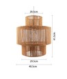 Suspension marron Ø40cm - Douille E27, câble 2m, cordon en papier