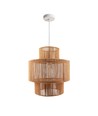 Suspension marron Ø40cm - Douille E27, câble 2m, cordon en papier