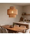 Suspension marron Ø40cm - Douille E27, câble 2m, cordon en papier